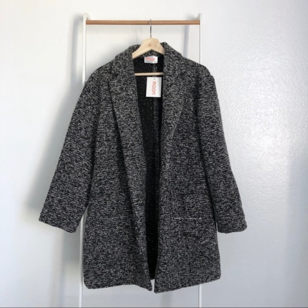 NWT Nasty Gal Charcoal Oversized Wool Knit Coat
